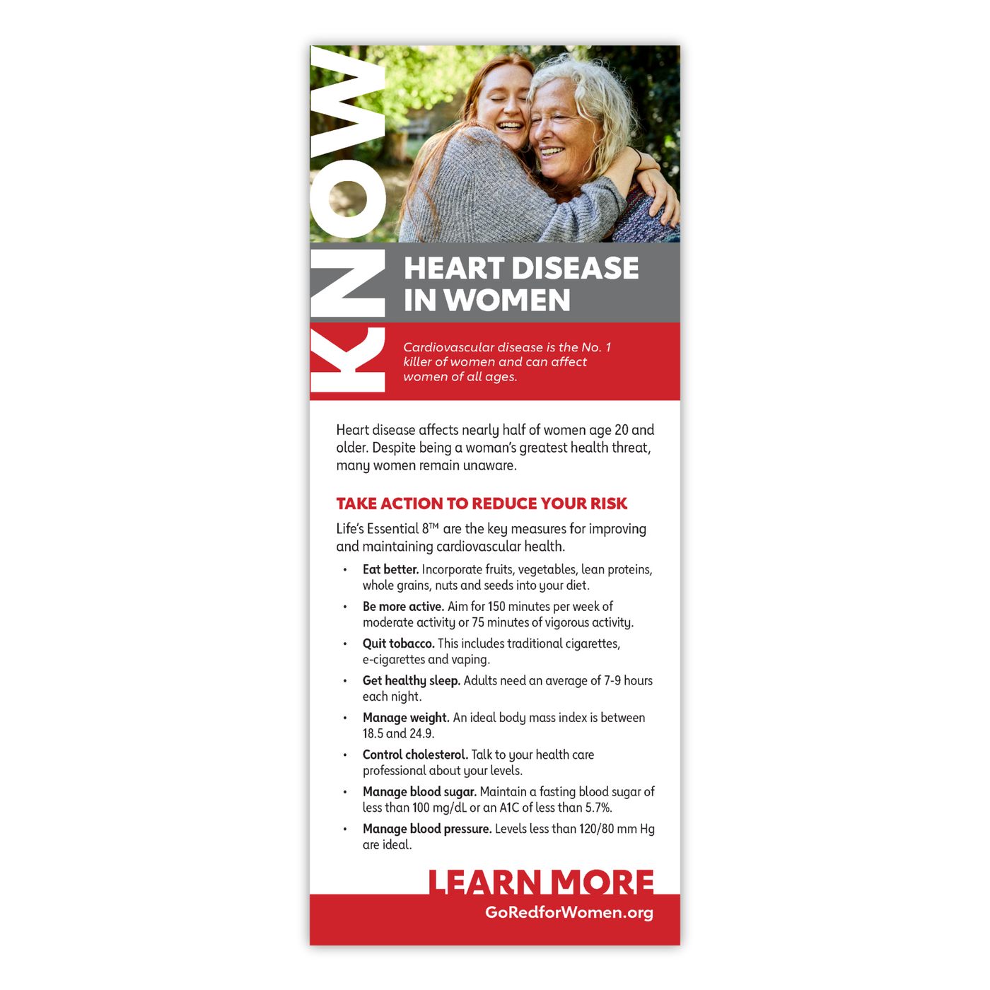 Know and Go - Heart Disease in Women, highlighting its prevalence, risks, and tips for maintaining cardiovascular health.