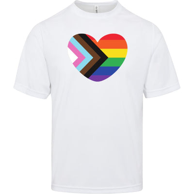 White tee with AHA Pride logo featured center chest