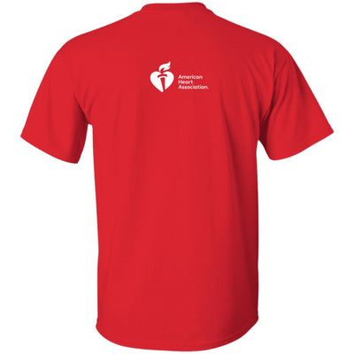 Back of tee: AHA logo featured on upper back.