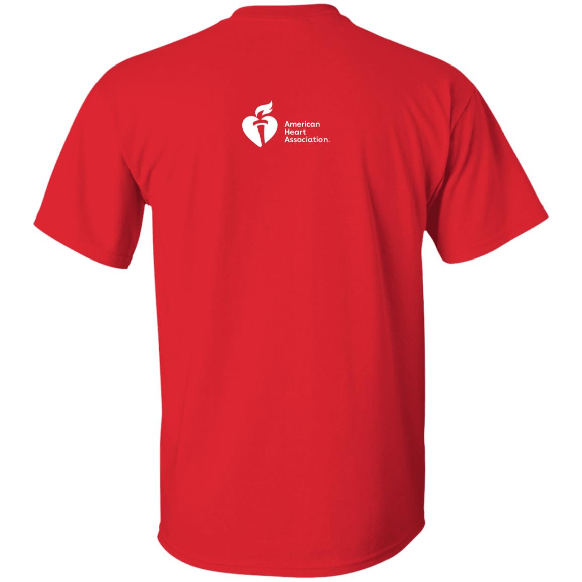 Back of shirt: AHA logo featured on upper back.