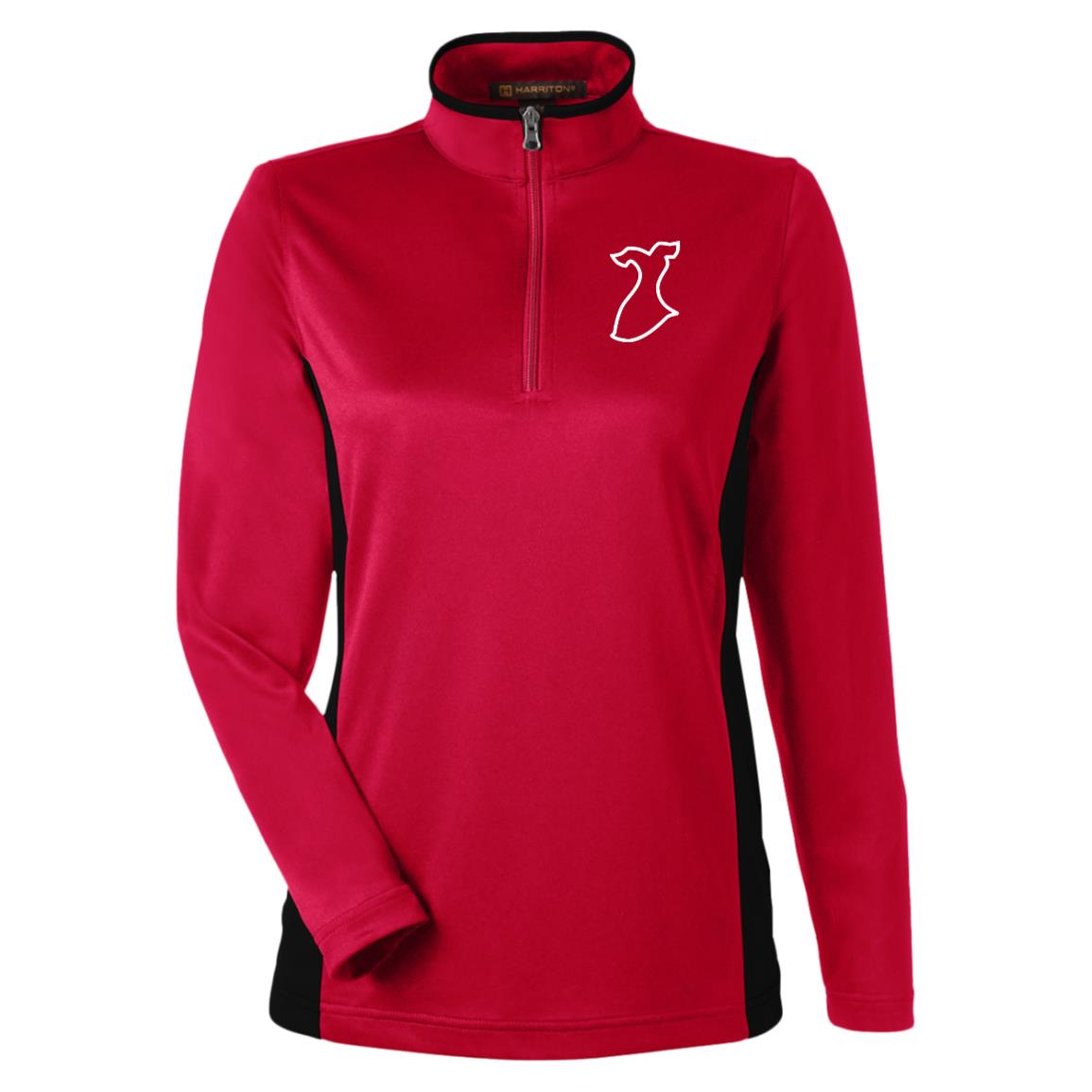 Red Ladies Pullover with white "Go Red for Women" red dress logo featured on left chest