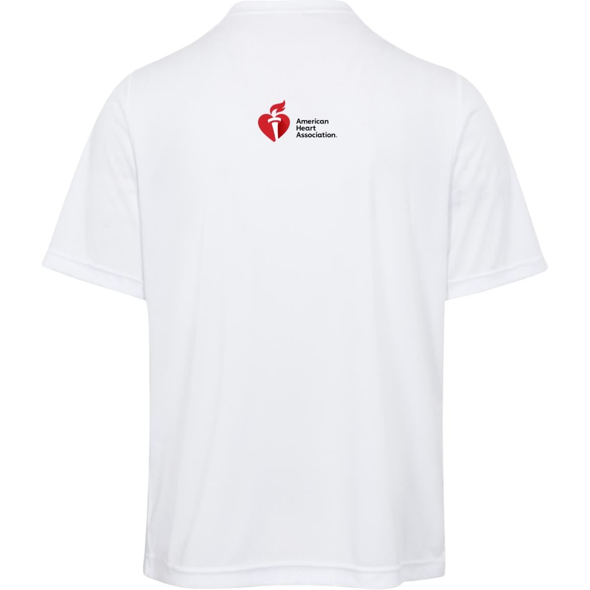 Back of tee featuring AHA logo