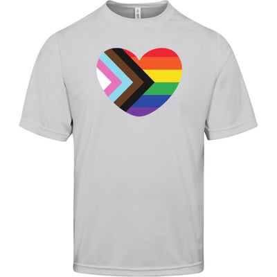 Silver tee with AHA Pride logo featured center chest