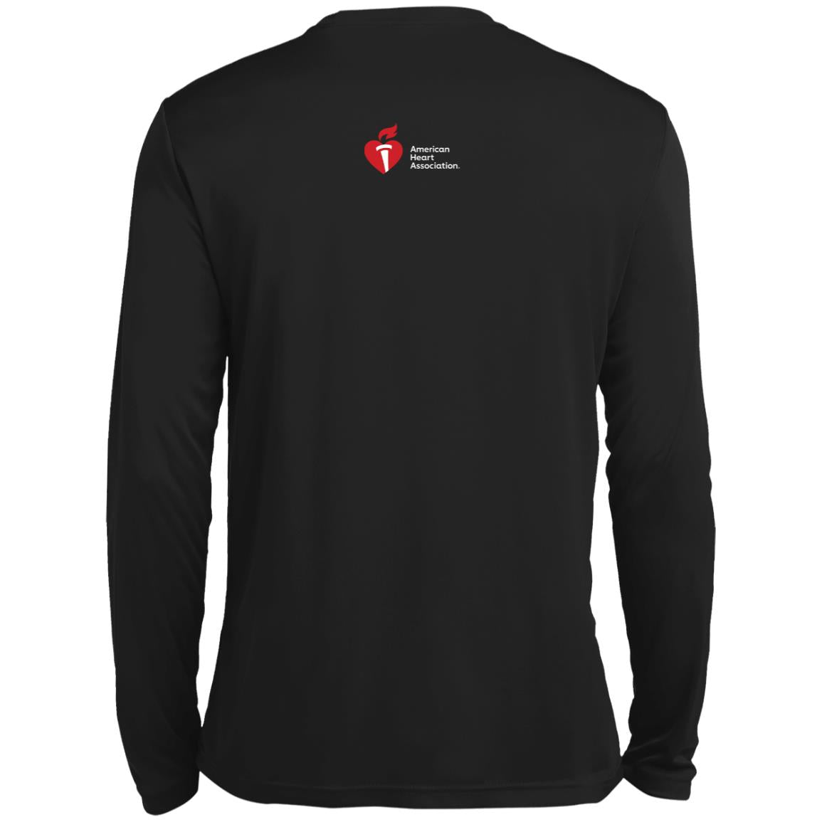 Back of Shirt: AHA logo featured on upper back.