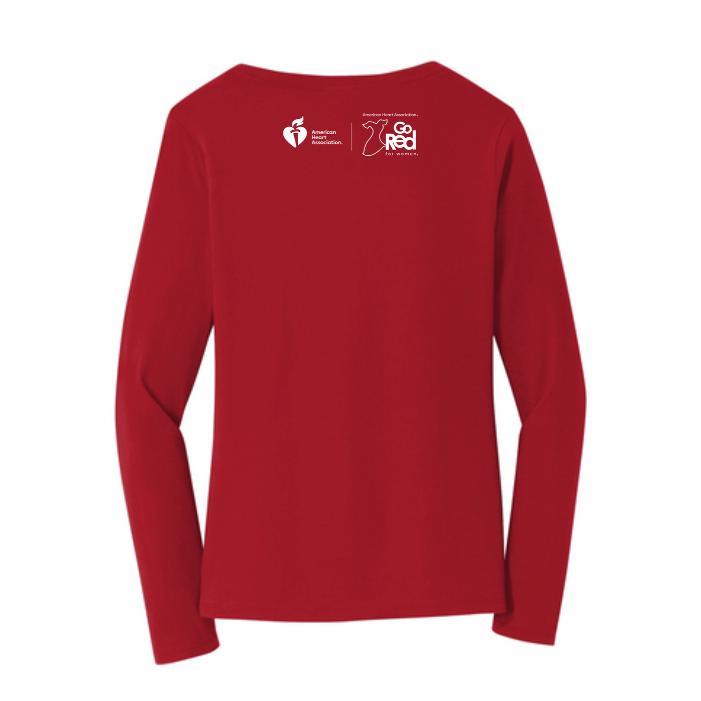 Go Red Crystallized Ink V-neck Long Sleeve