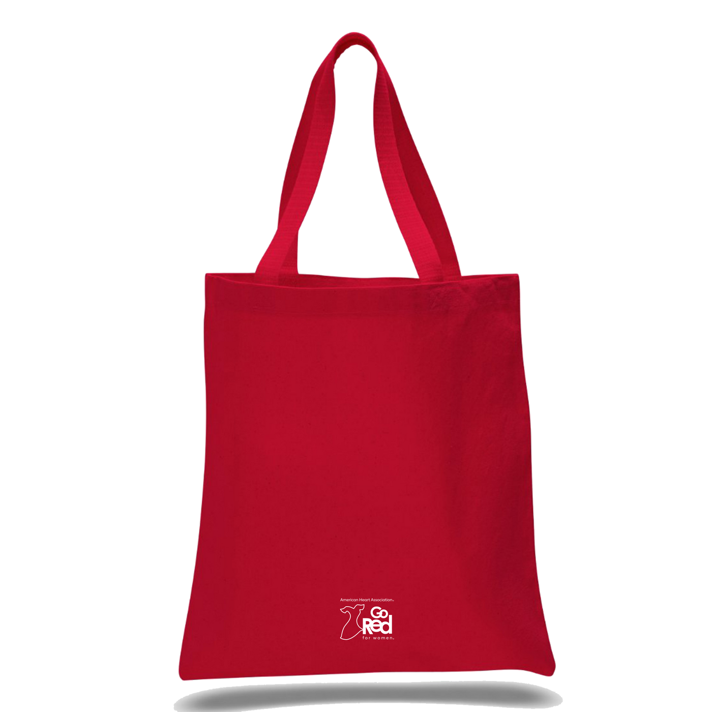 Back of tote bag: Go Red logo featured on bottom.